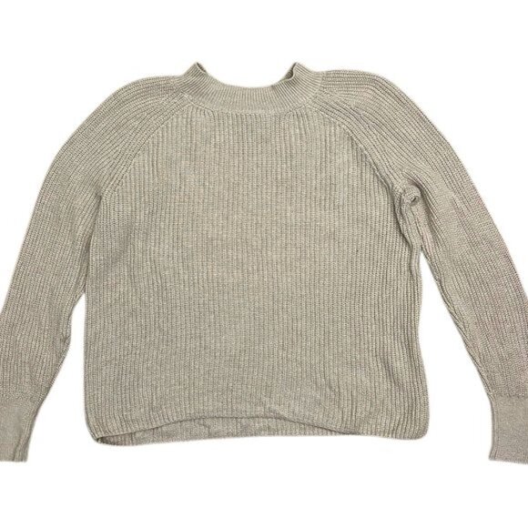 Banana Republic Sweaters - Preppy Banana Republic Cotton Raglan Fisherman Sweater Beige Chunky Sweater